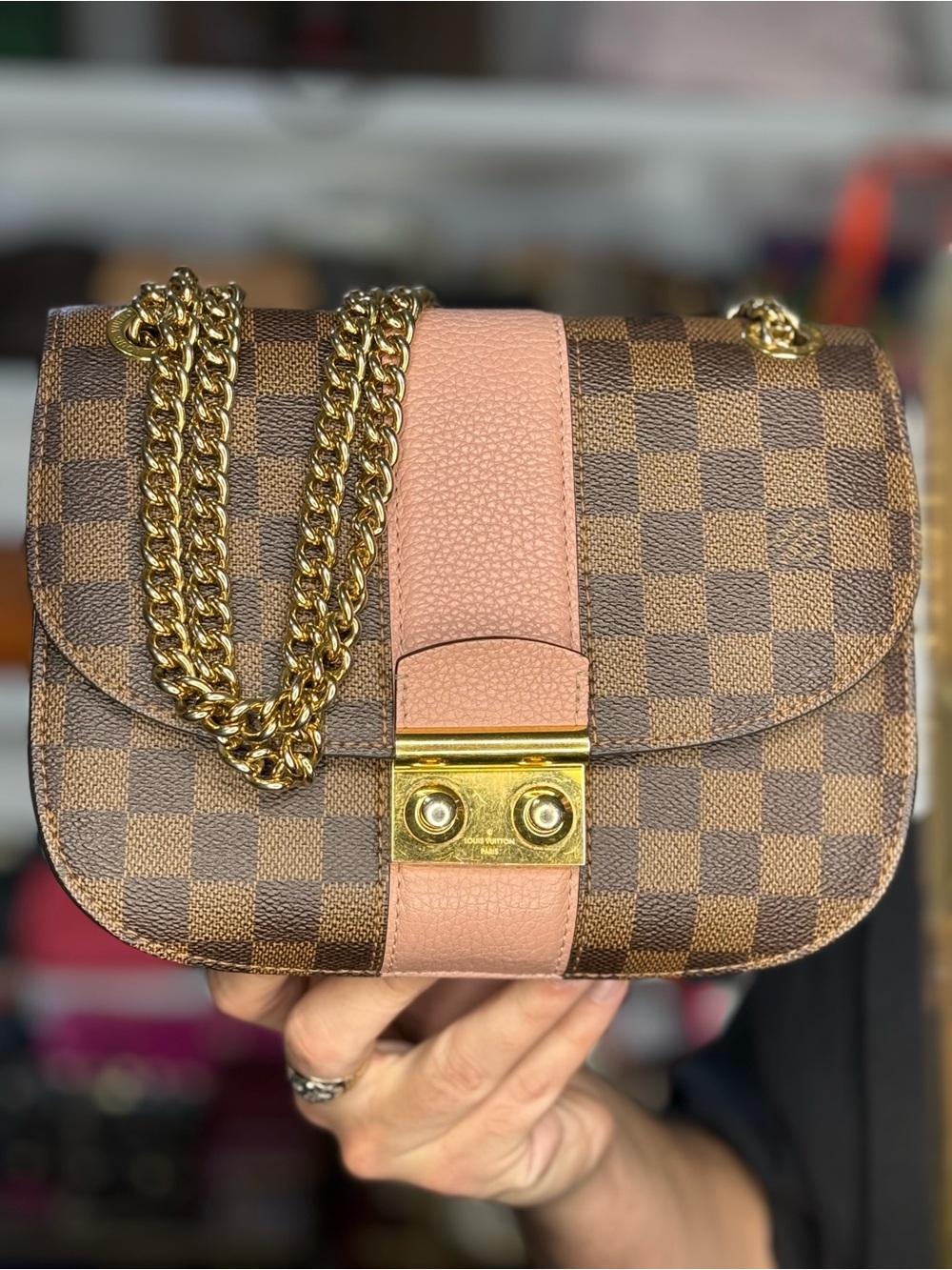 LV DAMIER CHAIN BAG
